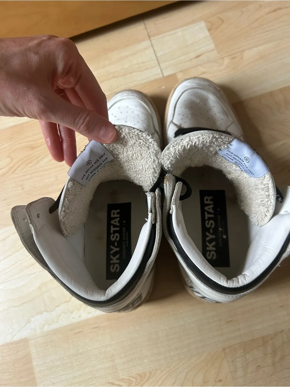 Golden Goose White & Black High-Top Sneakers - Star Detail